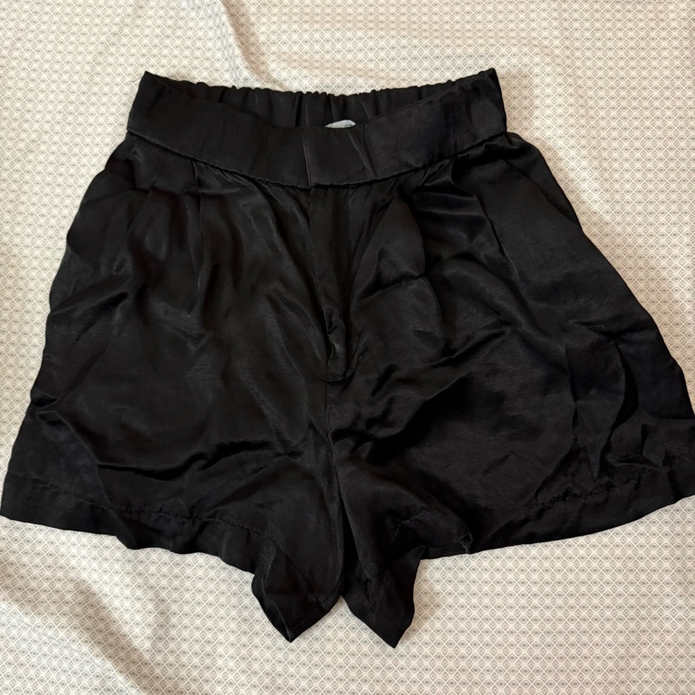 Zara Black High Waist Modal Blend Shorts - XS